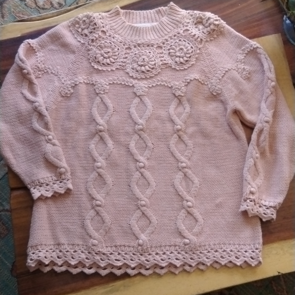 Vintage oversized cable knit sweater